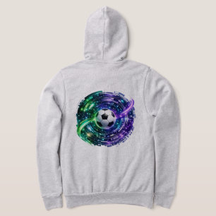 Moletom Gráfico de Bola de Futebol Neon Futurista