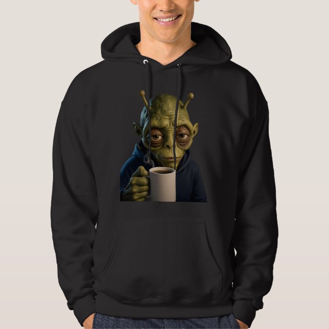 Moletom Gráfico de Café da Manhã de Alien Cansado (Frente)