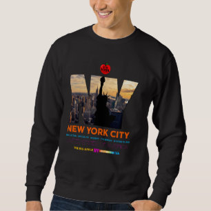 Moletom Gráfico de Ilustração legal com Linhas do Skyline 