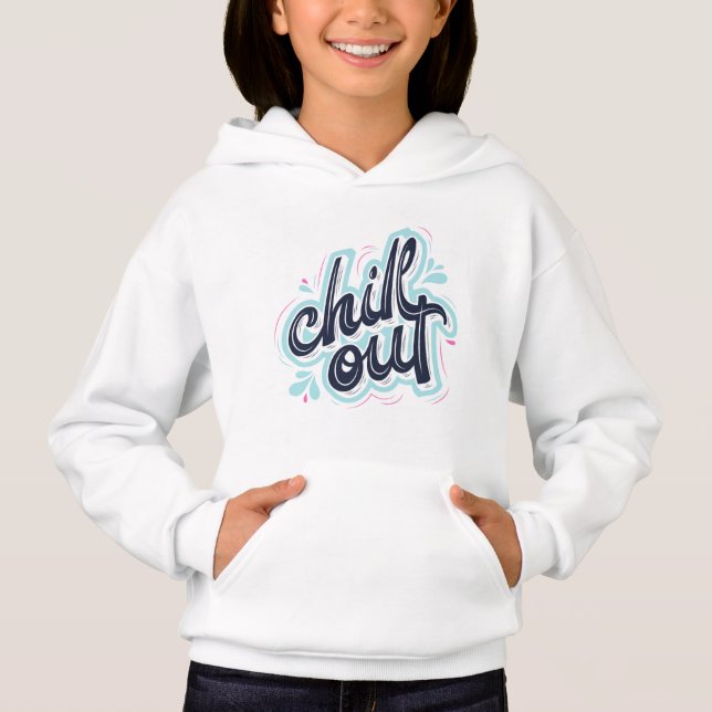 Moletom Gráfico Feminino Tipografia Retro Chill Ou (Frente)