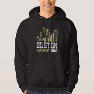 Moletom Gráficos da Silhueta de Boston EUA Cidade Urbana