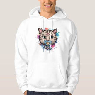 Moletom Grafite Gato Rosto Hoodie