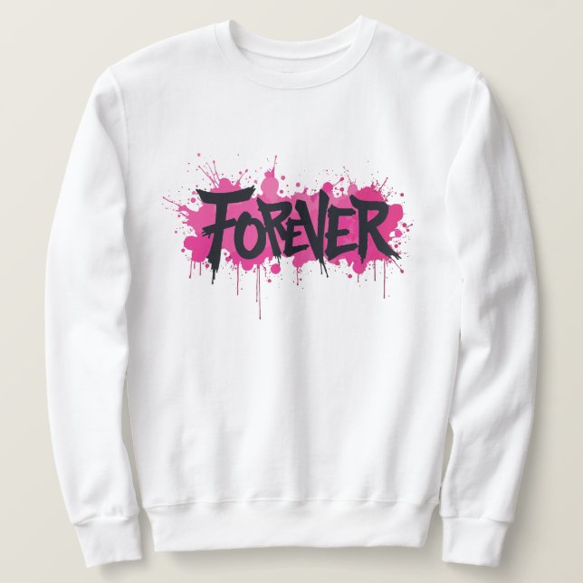 Moletom Grafite rosa quente "FOREVER" (Frente do Design)