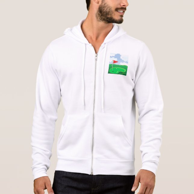 Moletom Grama de golfe com bandeira vermelha e bola (Frente)