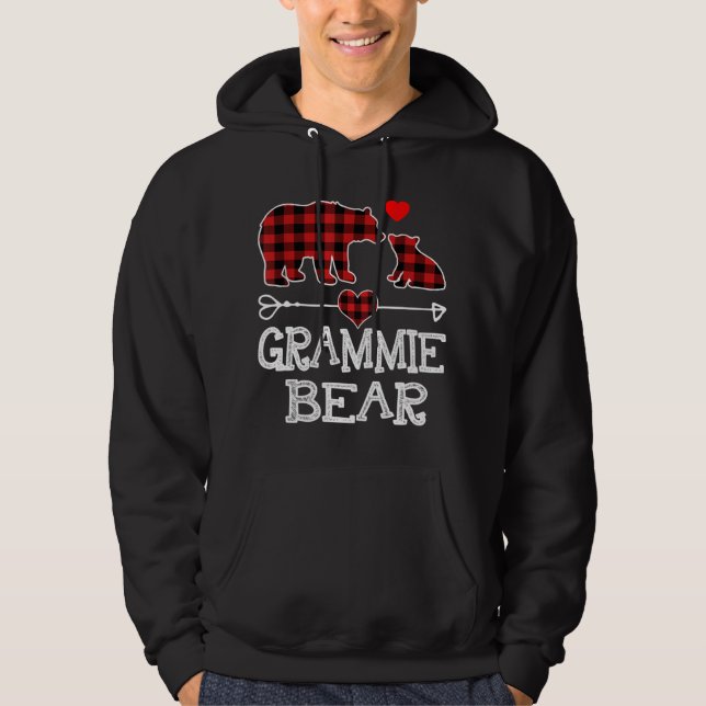 Moletom Grammie Bear Natal Pajama Xadrez Vermelha Buffalo  (Frente)