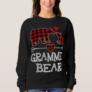Moletom Grammie Bear Natal Pajama Xadrez Vermelha Buffalo