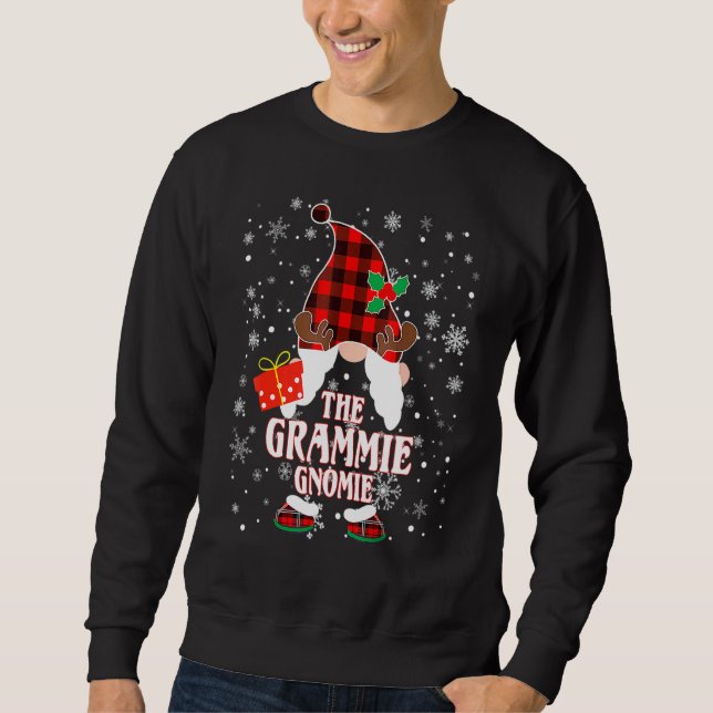 Moletom Grammie Gnome Buffalo Plaid Matching Family Christ (Frente)