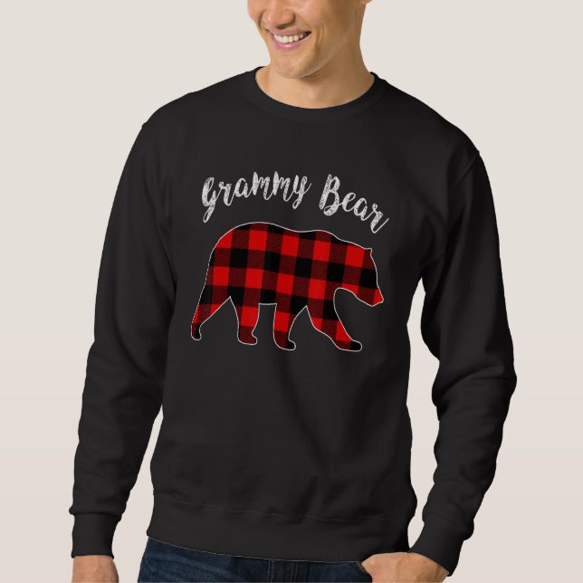 Moletom Grammy Bear Buffalo Plaid Matching Family Group Ch (Frente)