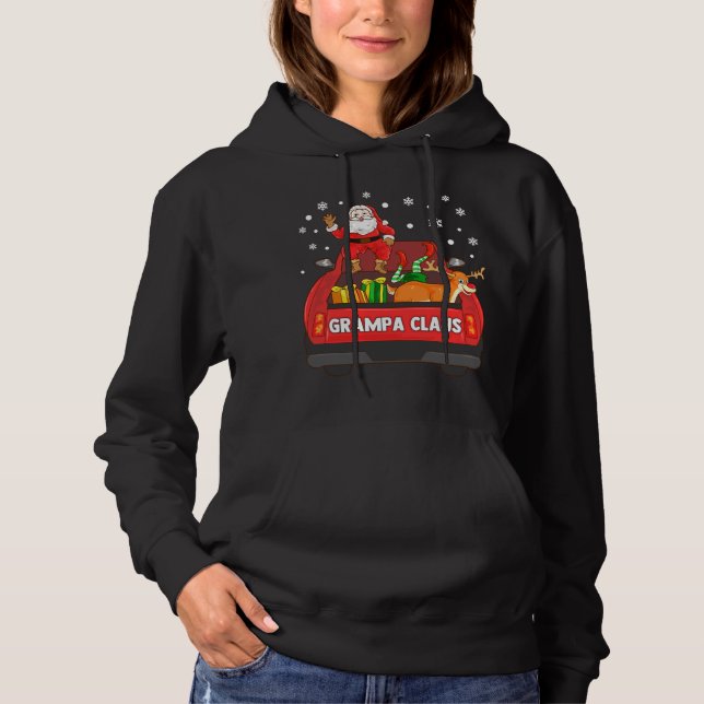 Moletom Grampa Claus Red Truck Papais noeis Reindeer Elf C (Frente)