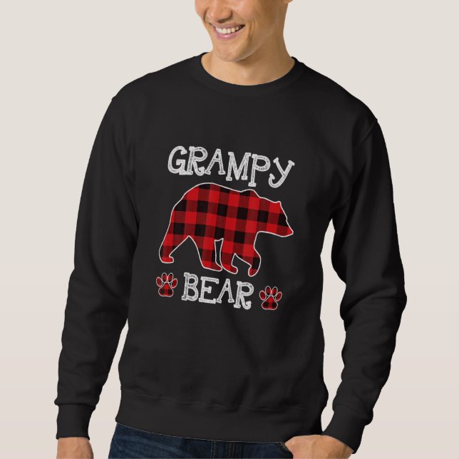 Moletom Grampy Bear Christmas Pajama Red Xadrez Buffalo Fa (Frente)
