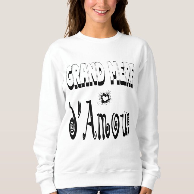 Moletom Grand Mère d'Amour Cœur Mamie (Frente)