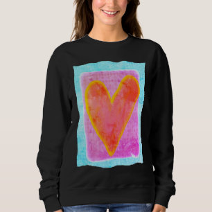 Moletom Grande Abstrato de Coração Rosa para Vestir