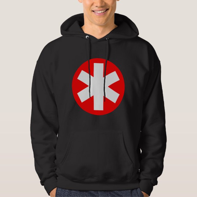 Moletom Grande Asterisco - Vermelho e Branco (Frente)