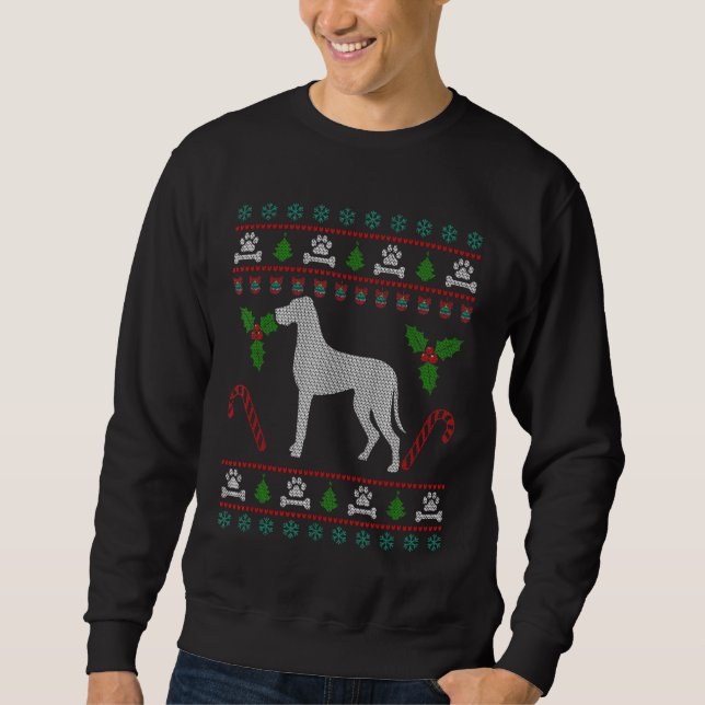 Moletom Grande Dane Feia de Natal Engraçado (Frente)