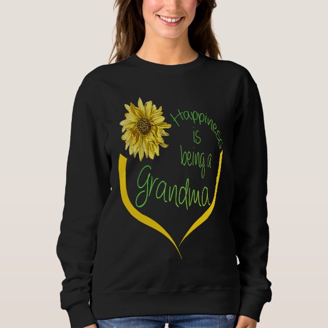 Moletom Grandma   Happiness Is Being A Grandma  Sunflower (Frente)