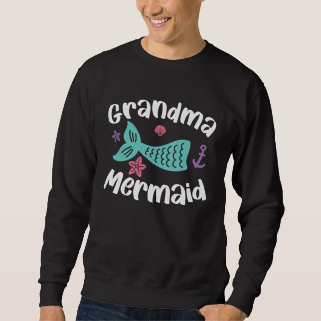 Moletom Grandma Mermaid  Grandmother Granny Grandparents D (Frente)
