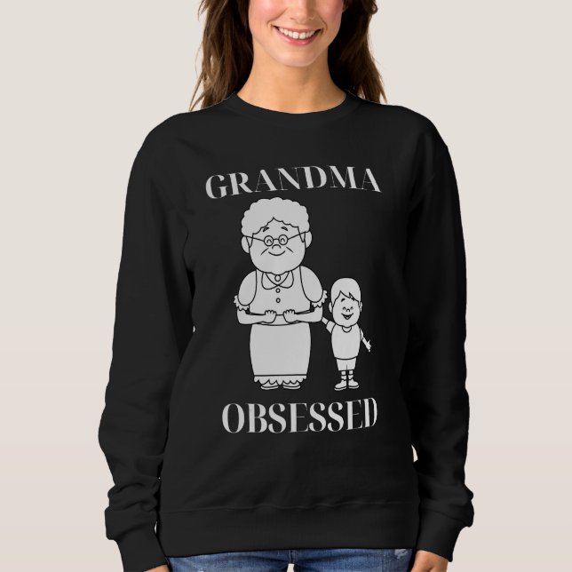 Moletom Grandma Obsessed Kids Youth Girls Boys Grandchildr (Frente)