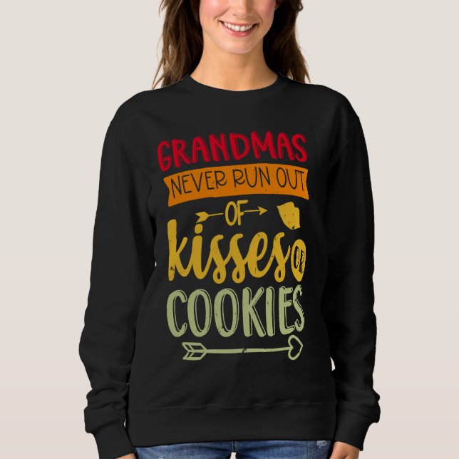 Moletom Grandmas Never Run Out Of Kisses Or Cookies Fun Gr (Frente)