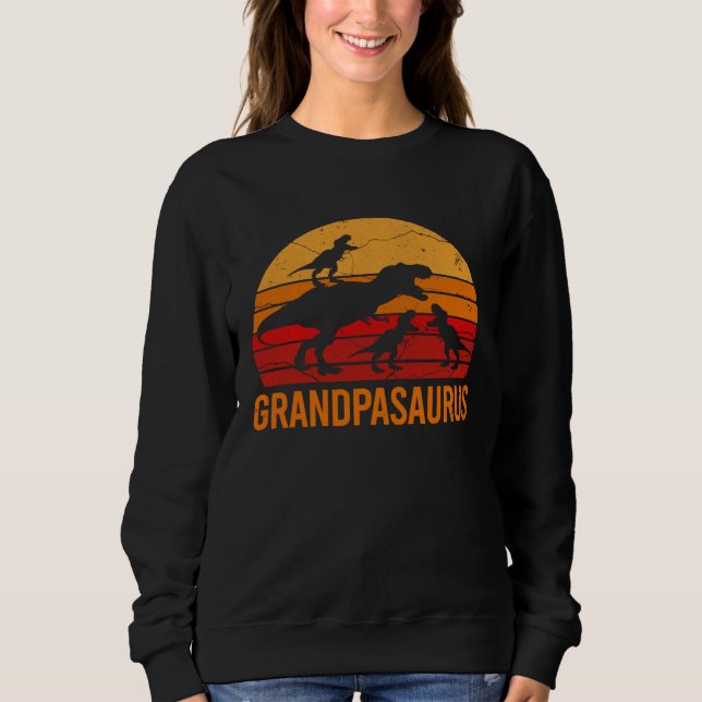 Moletom Grandpa Dinosaur Daddy  3 Three Kids Grandpasaurus (Frente)