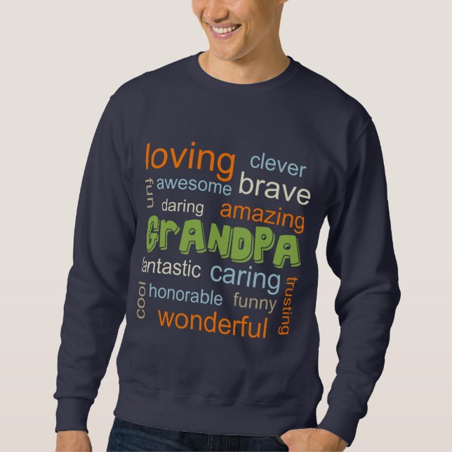 Moletom GRANDPA inspirou o WORD Cloud Tee (Frente)