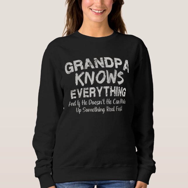 Moletom Grandpa Knows Everything   Father s Day (Frente)