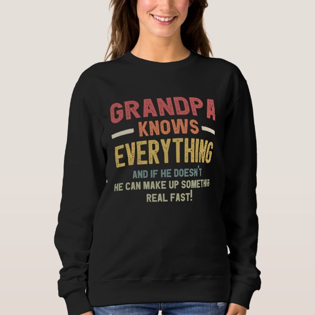 Moletom grandpa knows everything for father s day  1 (Frente)