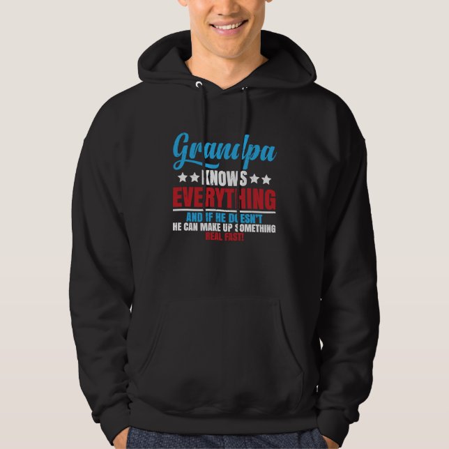 Moletom Grandpa Knows Everything Saying for Father's Day (Frente)