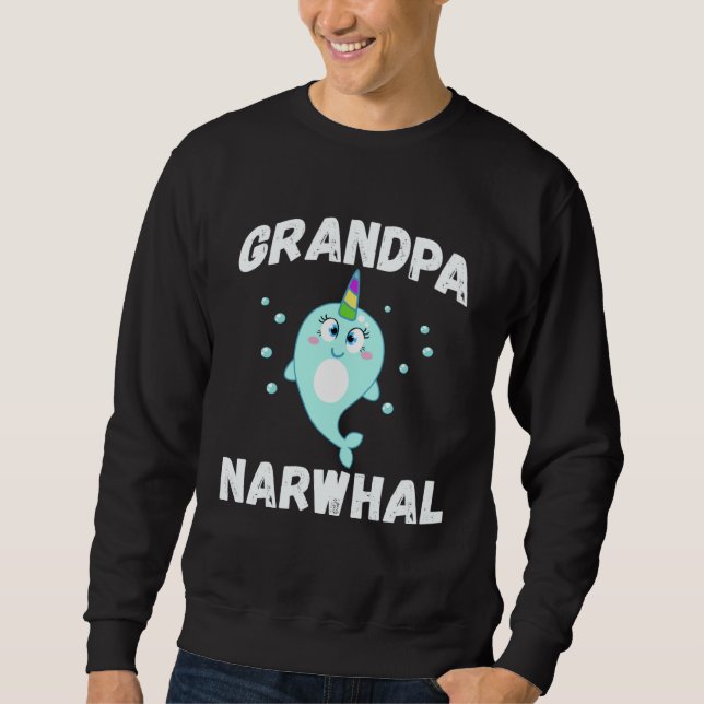 Moletom Grandpa Narwhal Cute Narwhal Shirt Family Matching (Frente)