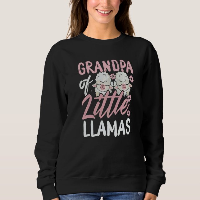 Moletom Grandpa of Little Llamas New Born Twin Girls Grand (Frente)