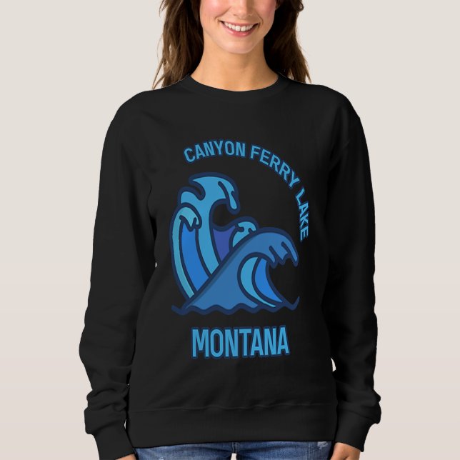 Moletom Graphic Canyon Ferry Lake Montana Pocket Wave Souv (Frente)
