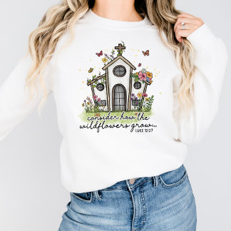 Moletom Graphic Tee For Women Christian Sweatshirt Floral