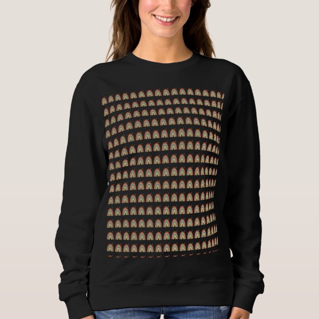 Moletom Gravata com Padrão Arco-íris Boho (Frente)