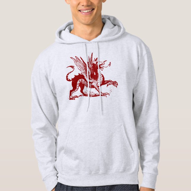 Moletom Grave de Dragão - Vermelho Rubi (Frente)