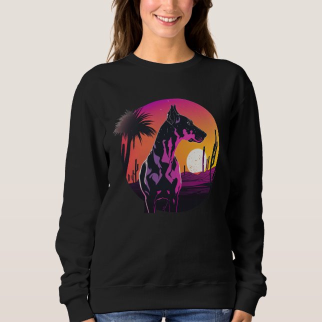 Moletom Great Dane Synthwave 80s Retrowave Aesthetic  2 (Frente)