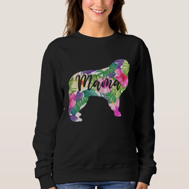 Moletom Great Pyrenees Mama Mom Flowers Mother s Day (Frente)