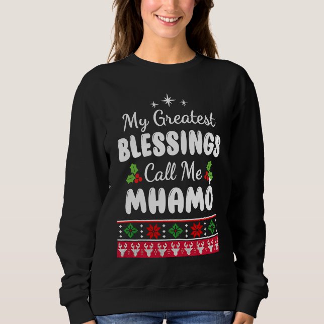 Moletom Greatest Blessings Irish Grandma Mhamó Christmas (Frente)