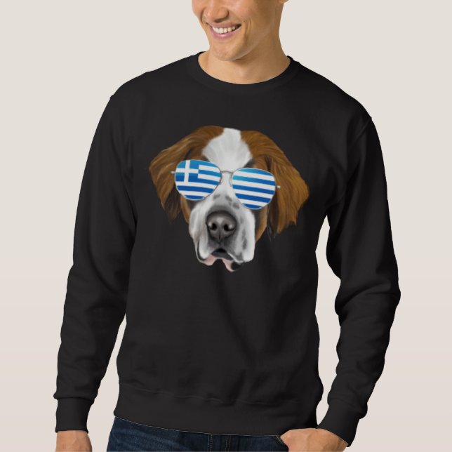 Moletom Greek Flag St Bernard Dog Greece Pocket (Frente)