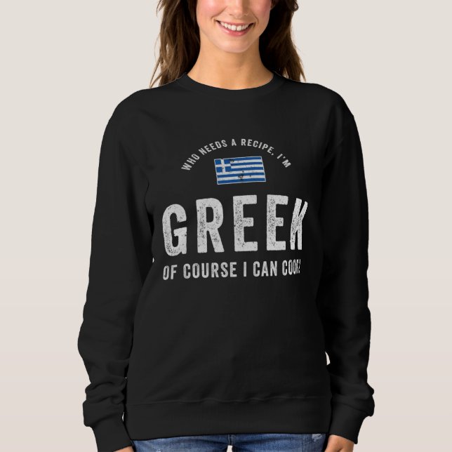 Moletom Greek Food Chef Flag Cute  Cooking Retro (Frente)