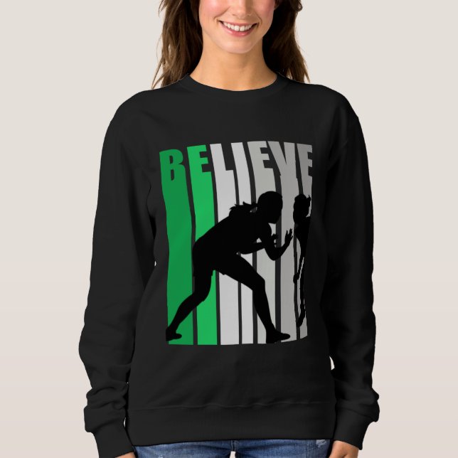 Moletom Green Believe Wrestling Motivating Girls Team Retr (Frente)