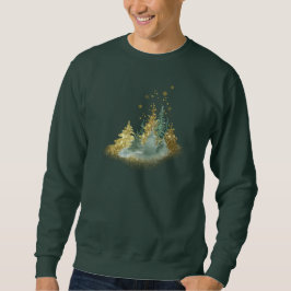 Moletom Green Pine Forest Holiday Sweatshirt