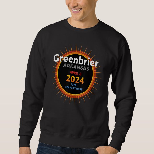 Moletom Greenbrier Arkansas AR Total Eclipse Solar 2024 2 (Frente)