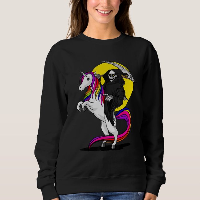 Moletom Grim Reaper Skeleton Death Dirigindo o Hallowee do (Frente)