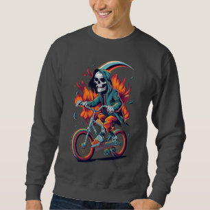 Moletom Grim Reaper Sobre A Bicicleta De Moto