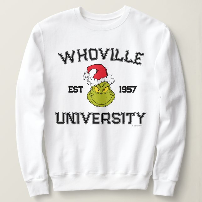 Moletom Grinch | Universidade de Whoville Estabelecida em  (Frente do Design)