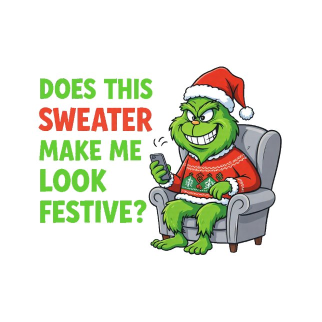 Moletom Grinchy Bigfoot Festive Sweater (Criador carregado)