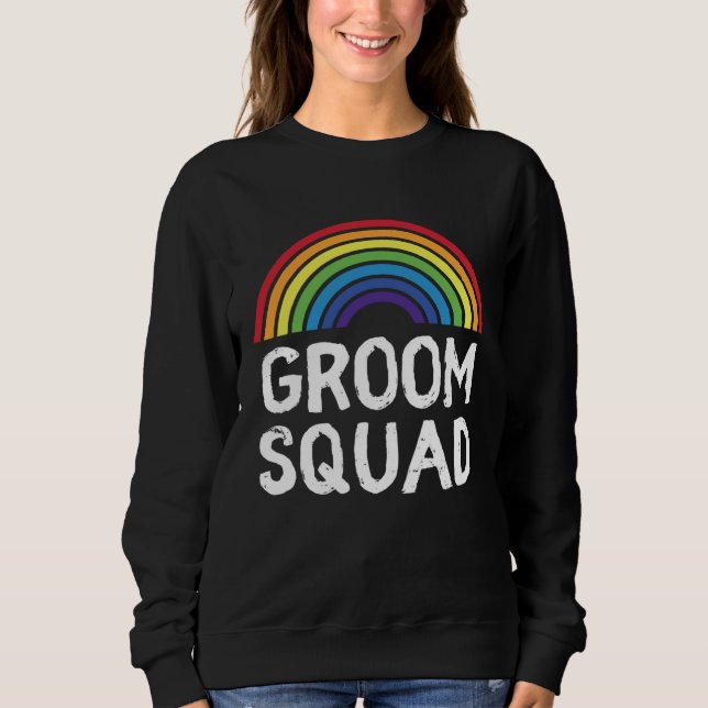 Moletom Groom Squad Pride Wedding LGBT Gay Bachelor Party  (Frente)