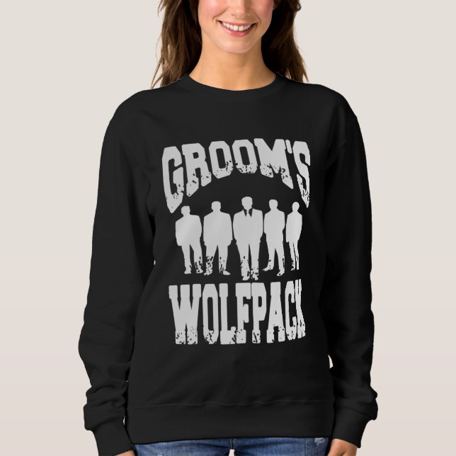 Moletom Groom's Wolfpack Retro  Bachelor Party  Present (Frente)
