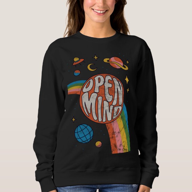 Moletom Groovy 70s Retro Hippie Vibes Rainbow (Frente)