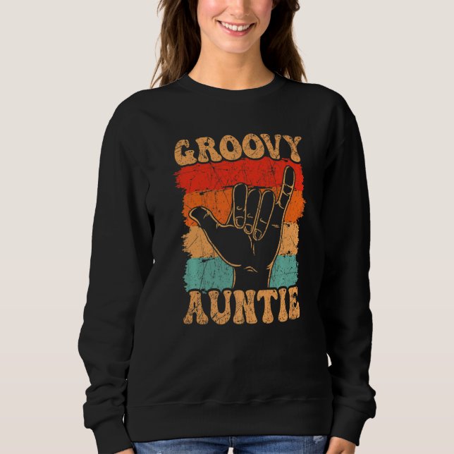 Moletom Groovy Auntie 70s Aesthetic Nostalgia 1970's Retro (Frente)