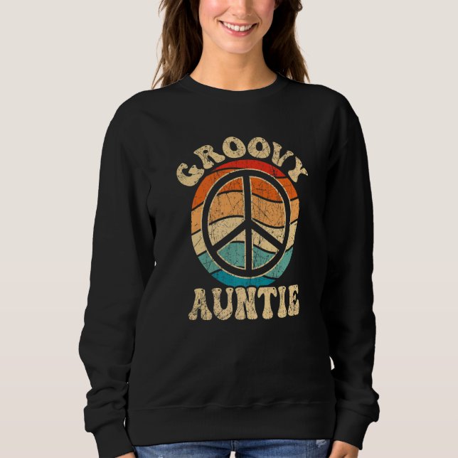 Moletom Groovy Auntie 70s Aesthetic Nostalgia 1970's Retro (Frente)
